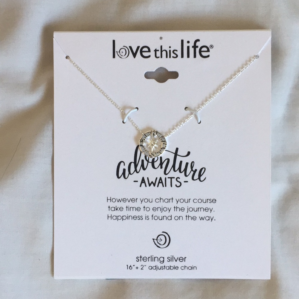 sterling silver compass necklace NWT